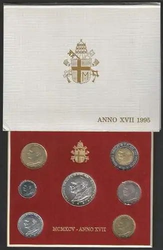 1995 Vaticano mint divisional series 7 coins FDC-BU