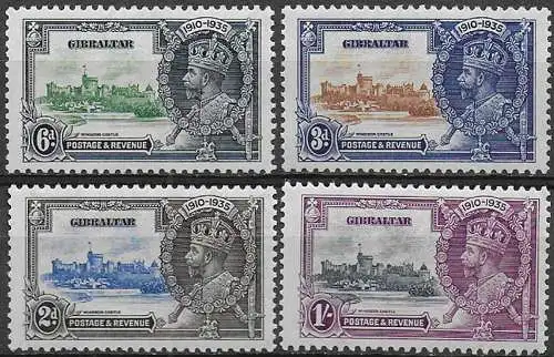 1935 Gibraltar Silver Jubilee 4v. MNH SG n. 114/17