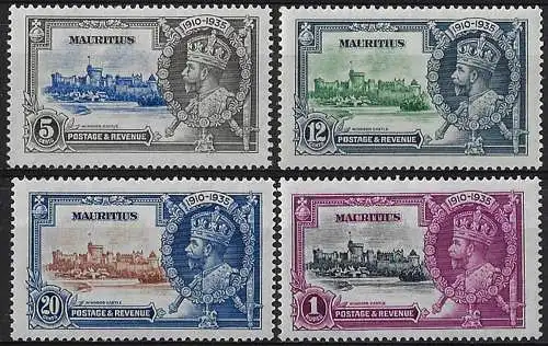 1935 Mauritius Silver Jubilee 4v. MNH SG n. 245/48