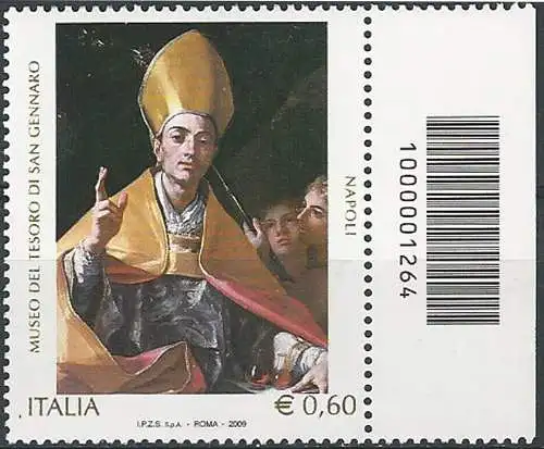 2009 Italia Museo S. Gennaro codice a barre MNH Unif. 3168cb