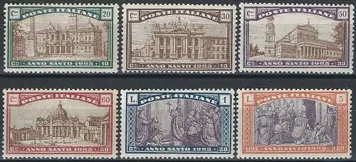 1924 Italia Anno Santo 6v. MNH Sassone n. 169/74