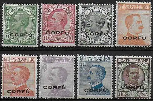 1923 Corfù occupazione Italiana 8v. MNH Sassone n. 1/8