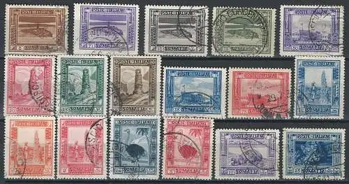 1935-38 Somalia Pittorica cancelled Sass. n. 213/228+30