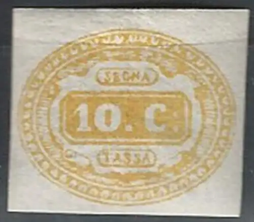 1863 Italia segnatasse 10c. giallo MH Sassone n 1