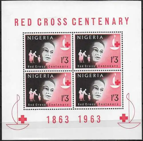 1963 Nigeria Red Cross Centenary MS MNH SG n. 137a