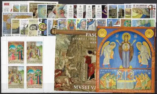 2017 Vaticano complete year 29v.+2MS+1 booklet MNH