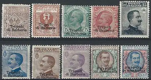 1909 Tripoli di Barberia 10v. MNH Sassone n. 1/10