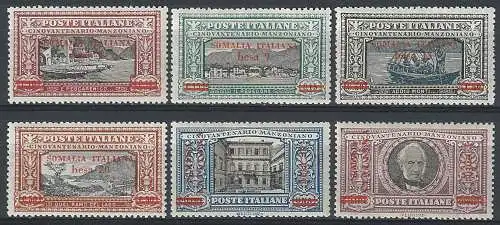 1924 Somalia Manzoni 6v. bc MNH Sassone n. 55/60