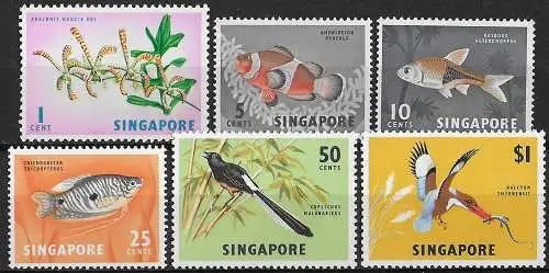 1966-67 Singapore 6v. W w12 MNH SG. n. 83/88