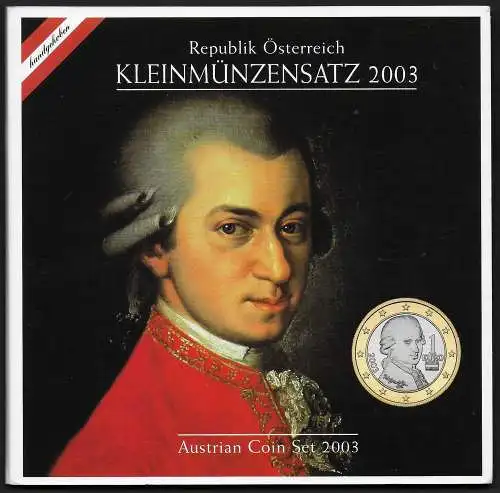 2003 Austria divisionale 8 monete FDC