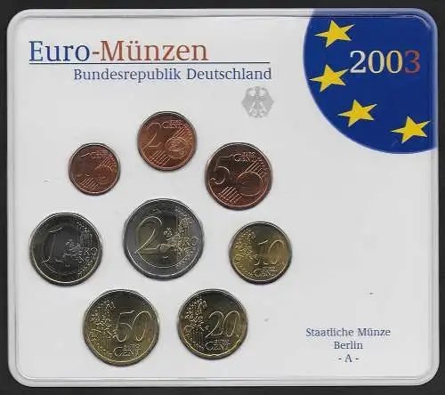 2003 Germania divisionali 5 emissioni della Zecca FDC