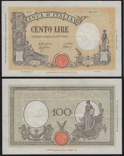 1942 Lire 100 grande B SPL Rif BI 21A Gigante