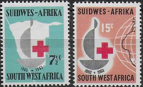 1963 South West Africa Red Cross Centenary 2v. MNH SG n. 193/94