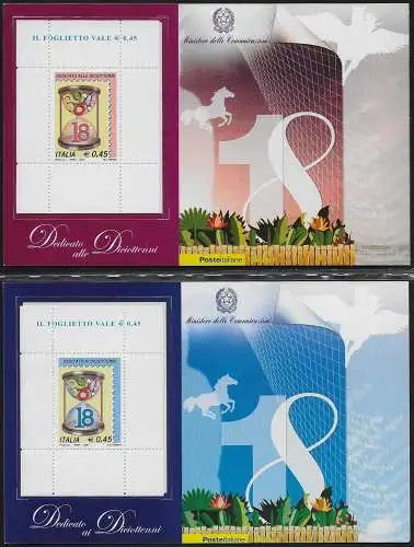 2006 Italia Foglietti Diciottenni MNH Unif n. BFO 1/2