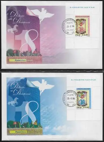 2006 Italia Foglietti Diciottenni FDC 2BF Unif n. BFO 1/2