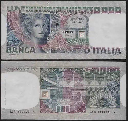 1980 Italia Lire 50.000 volto di donna STP Rif. BI 898