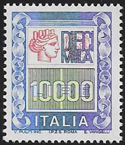 1983 Italia Siracusana varietà L. 10.000 arancione MNH