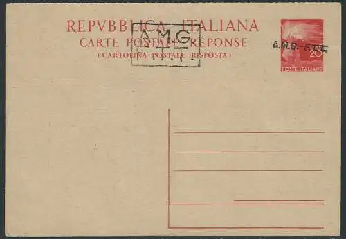 1948 Trieste A Lire 20 cartolina postale Filagrano n. C8BaR