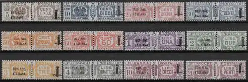 1944 Repubblica Sociale pacchi postali 12v. MNH Sassone n. 36/47