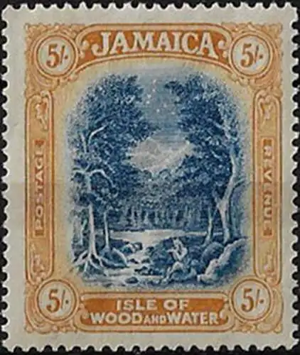 1929 Jamaica Scenery 5s. pale bistre-brown MNH SG n. 105a