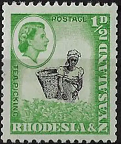 1959 Rhodesia and Nyasaland ½d. coil stamp MNH SG n. 18a