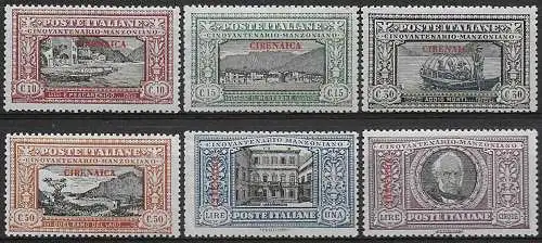 1924 Cirenaica Manzoni 6v MNH Sassone n. 11/16