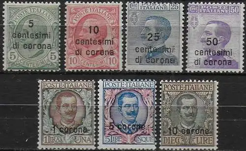 1921-22 Dalmazia 7v. mc MNH Sassone n. 2/8