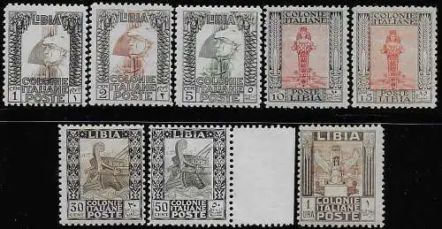 1926-30 Libia Pittorica 8v. MNH Sassone n. 58/65