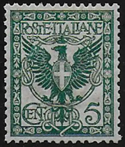 1901 Italia VE III 5c. verde aquila sup MNH Sassone n. 70