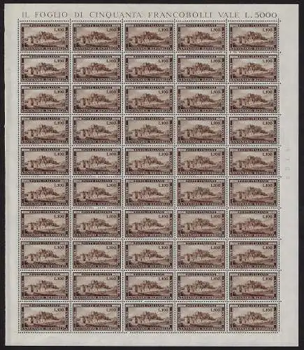 1949 Italia Repubblica Romana foglio MNH Sassone n. 600