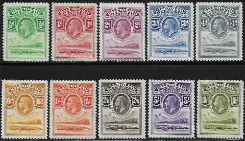 1933 Basutoland George V 10v. MH SG n. 1/10