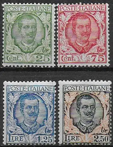 1926 Italia VE III floreale 4v. mc MNH Sassone n. 200/03