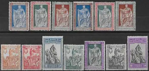 1928 Italia Emanuele Filiberto 13v. bc MNH Sassone n. 226-38