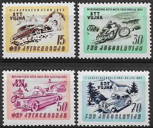 1953 Trieste B Corse internazionali 4v. MNH Sassone n. 85/88