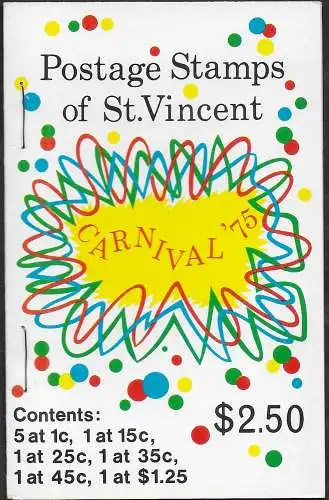 1975 St Vincent Carnival' 75 6v. MNH SG n. 415/20 booklet