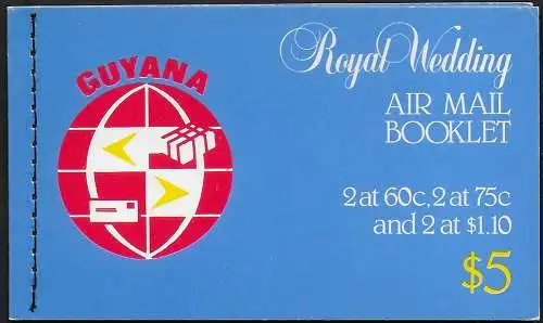 1981 Guyana Royal Wedding 3v. MNH SG n. 841/43 booklet