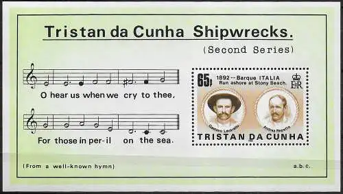 1986 Tristan da Cunha Islans shipwrecks MS II MNH YeT n. 19