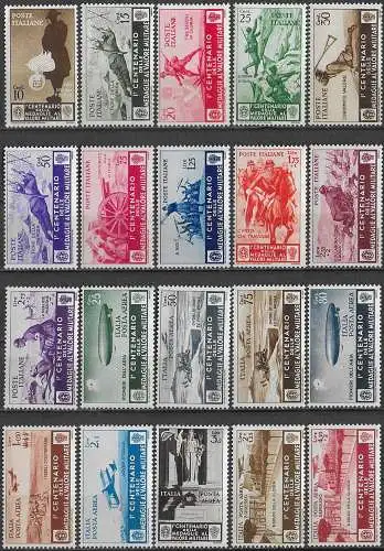 1934 Italia Medaglie al Valor Militare 20v. MNH Sassone n. 366/76+A