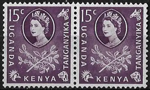 1960 Kenya Uganda Tanganyika 15c. variety Serif MNH SG n. 185a+185