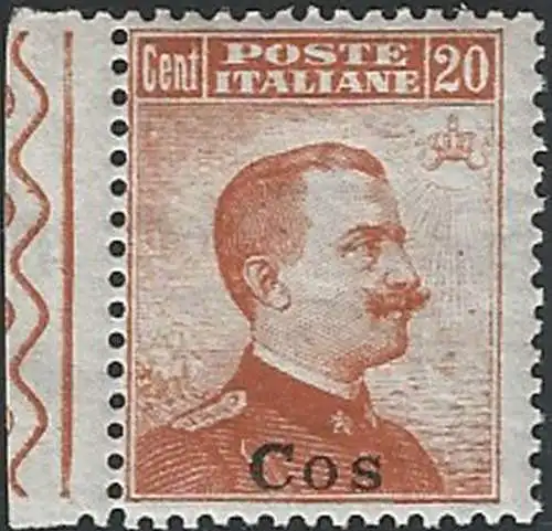 1917 Egeo Coo 20c. orange mc MNH Sassone n. 9