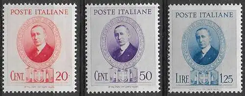 1938 Italia Guglielmo Marconi 3v. MNH Sassone n. 436/38