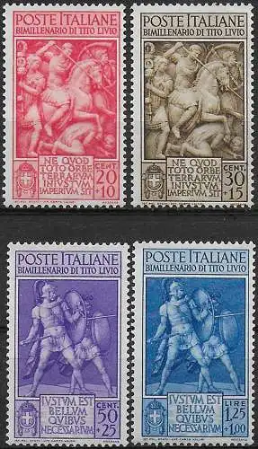 1941 Italia Bimillenario di Tito Livio 4v. MNH Sassone n. 458/61