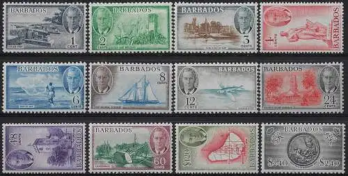 1950 Barbados George VI 12v. MH SG n. 271/82