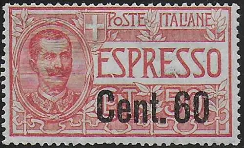 1922 Italia Express 60c. on 50c. rosso 1v. MNH Sassone n. 6