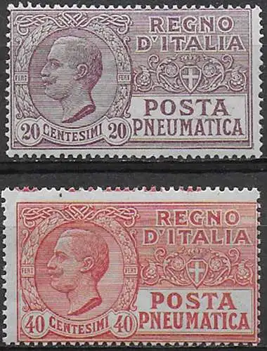 1925 Italia Pneumatica nuovi valori 2v. mc MNH Sassone n. 8/9