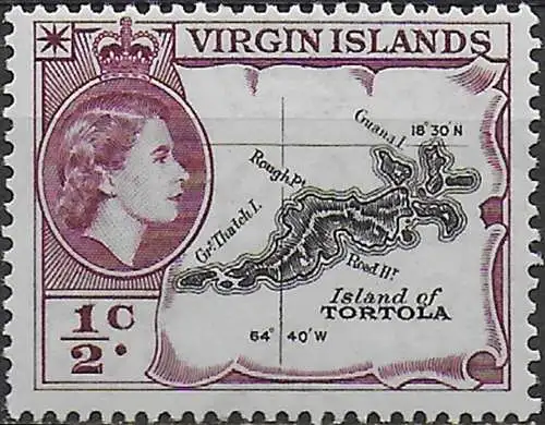 1956 British Virgin Islands 1/2c color varieties MNH SG n. 149a