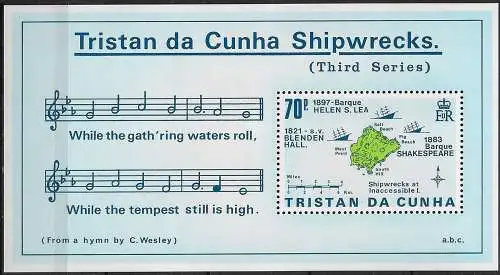 1987 Tristan da Cunha Islans shipwrecks MS III MNH YeT n. 20