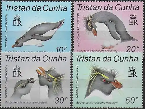 1987 Tristan da Cunha Manchot penguins 4v. MNH YeT n. 406/09