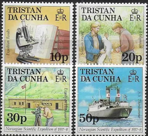 1987 Tristan da Cunha Norwegian Expedition 4v. MNH YeT n. 410/13