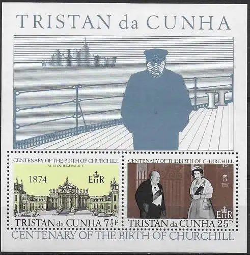 1974 Tristan da Cunha Winston Churchill MS MNH YeT n. 3